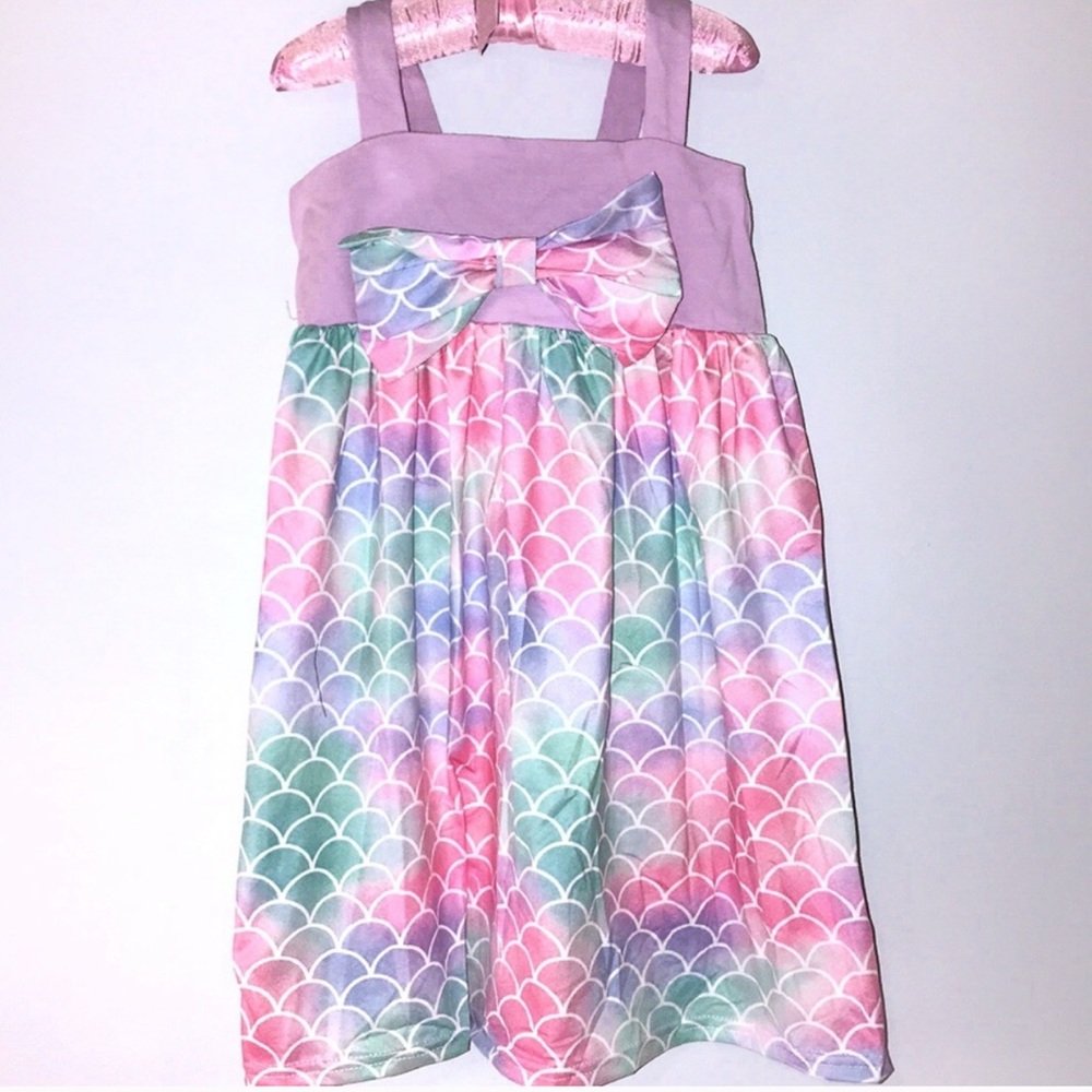 Mermaid Boutique Dress Girls Lavender Mint 3T 6Y - Picture 1 of 2